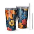 thumbnail image 1 of 16oz Tumblers Colorful Floral Pattern Stainless Steel Vacuum Insulated Double Wall Travel Tumbler Cups Mug with Lid and Straw,Cleaning Brush for Coffee,Tea, 1 of 4