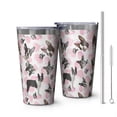 thumbnail image 1 of 16oz Tumblers Cute Boston Terrier Dog and Pink Love Heart Stainless Steel Vacuum Insulated Double Wall Travel Tumbler Cups Mug with Lid and Straw,Cleaning Brush for Coffee,Tea, 1 of 4