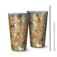 thumbnail image 1 of 16oz Tumblers Cute Boxer Dog and Flowers Florals Stainless Steel Vacuum Insulated Double Wall Travel Tumbler Cups Mug with Lid and Straw,Cleaning Brush for Coffee,Tea, 1 of 4