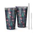 thumbnail image 1 of 16oz Tumblers Dark Blue Christmas Pattern Stainless Steel Vacuum Insulated Double Wall Travel Tumbler Cups Mug with Lid and Straw,Cleaning Brush for Coffee,Tea, 1 of 4