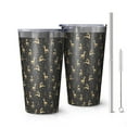 thumbnail image 1 of 16oz Tumblers Dark Christmas Golden Reindeer Pattern Stainless Steel Vacuum Insulated Double Wall Travel Tumbler Cups Mug with Lid and Straw,Cleaning Brush for Coffee,Tea, 1 of 4