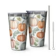 thumbnail image 1 of 16oz Tumblers Fall Pumpkins and Leaves Pattern Stainless Steel Vacuum Insulated Double Wall Travel Tumbler Cups Mug with Lid and Straw,Cleaning Brush for Coffee,Tea, 1 of 4