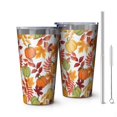 thumbnail image 1 of 16oz Tumblers Fall Pumpkins Leaves Pattern Stainless Steel Vacuum Insulated Double Wall Travel Tumbler Cups Mug with Lid and Straw,Cleaning Brush for Coffee,Tea, 1 of 4