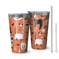 thumbnail image 1 of 16oz Tumblers Halloween Cat Pattern Stainless Steel Vacuum Insulated Double Wall Travel Tumbler Cups Mug with Lid and Straw,Cleaning Brush for Coffee,Tea, 1 of 4