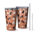 thumbnail image 1 of 16oz Tumblers Halloween Cat Pattern Stainless Steel Vacuum Insulated Double Wall Travel Tumbler Cups Mug with Lid and Straw,Cleaning Brush for Coffee,Tea, 1 of 4