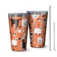 thumbnail image 1 of 16oz Tumblers Halloween Cats Pumpkins and Bats Stainless Steel Vacuum Insulated Double Wall Travel Tumbler Cups Mug with Lid and Straw,Cleaning Brush for Coffee,Tea, 1 of 4