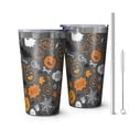 thumbnail image 1 of 16oz Tumblers Halloween Ghosts Pumpkins and Bats Stainless Steel Vacuum Insulated Double Wall Travel Tumbler Cups Mug with Lid and Straw,Cleaning Brush for Coffee,Tea, 1 of 4