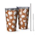 thumbnail image 1 of 16oz Tumblers Happy Fall Pumpkins Stainless Steel Vacuum Insulated Double Wall Travel Tumbler Cups Mug with Lid and Straw,Cleaning Brush for Coffee,Tea, 1 of 4