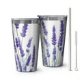 thumbnail image 1 of 16oz Tumblers Lavenderand Butterflies Stainless Steel Vacuum Insulated Double Wall Travel Tumbler Cups Mug with Lid and Straw,Cleaning Brush for Coffee,Tea, 1 of 4
