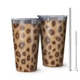thumbnail image 1 of 16oz Tumblers Leopard Pattern Stainless Steel Vacuum Insulated Double Wall Travel Tumbler Cups Mug with Lid and Straw,Cleaning Brush for Coffee,Tea, 1 of 4