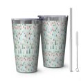 thumbnail image 1 of 16oz Tumblers Light Blue Christmas Tree Pattern Stainless Steel Vacuum Insulated Double Wall Travel Tumbler Cups Mug with Lid and Straw,Cleaning Brush for Coffee,Tea, 1 of 4