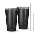 thumbnail image 1 of 16oz Tumblers Math Equations Physics Formulas Black Pattern Stainless Steel Vacuum Insulated Double Wall Travel Tumbler Cups Mug with Lid and Straw,Cleaning Brush for Coffee,Tea, 1 of 4