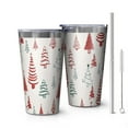 thumbnail image 1 of 16oz Tumblers Multicolor Christmas Tree Pattern Stainless Steel Vacuum Insulated Double Wall Travel Tumbler Cups Mug with Lid and Straw,Cleaning Brush for Coffee,Tea, 1 of 4