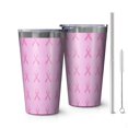 thumbnail image 1 of 16oz Tumblers Pink Breast Cancer Stainless Steel Vacuum Insulated Double Wall Travel Tumbler Cups Mug with Lid and Straw,Cleaning Brush for Coffee,Tea, 1 of 4