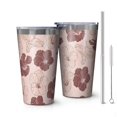 thumbnail image 1 of 16oz Tumblers Pioneer Flower Floral Print Pattern Stainless Steel Vacuum Insulated Double Wall Travel Tumbler Cups Mug with Lid and Straw,Cleaning Brush for Coffee,Tea, 1 of 4