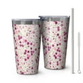thumbnail image 1 of 16oz Tumblers Pioneer Flower Floral Print Pattern Stainless Steel Vacuum Insulated Double Wall Travel Tumbler Cups Mug with Lid and Straw,Cleaning Brush for Coffee,Tea, 1 of 4