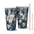 thumbnail image 1 of 16oz Tumblers Pioneer Flower Floral Print Pattern Stainless Steel Vacuum Insulated Double Wall Travel Tumbler Cups Mug with Lid and Straw,Cleaning Brush for Coffee,Tea, 1 of 4