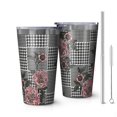 thumbnail image 1 of 16oz Tumblers Pioneer Flower Floral Print Pattern Stainless Steel Vacuum Insulated Double Wall Travel Tumbler Cups Mug with Lid and Straw,Cleaning Brush for Coffee,Tea, 1 of 4