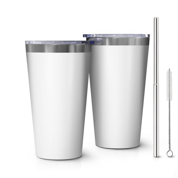 16oz Tumblers Pioneer Flower Floral Print Pattern Stainless Steel Vacuum Insulated Double Wall Travel Tumbler Cups Mug with Lid and Straw,Cleaning Brush for Coffee,Tea