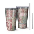thumbnail image 1 of 16oz Tumblers Pioneer Flower Floral Print Pattern Stainless Steel Vacuum Insulated Double Wall Travel Tumbler Cups Mug with Lid and Straw,Cleaning Brush for Coffee,Tea, 1 of 4