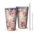 thumbnail image 1 of 16oz Tumblers Pioneer Flower Floral Print Pattern Stainless Steel Vacuum Insulated Double Wall Travel Tumbler Cups Mug with Lid and Straw,Cleaning Brush for Coffee,Tea, 1 of 4