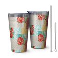 thumbnail image 1 of 16oz Tumblers Pioneer Flower Stainless Steel Vacuum Insulated Double Wall Travel Tumbler Cups Mug with Lid and Straw,Cleaning Brush for Coffee,Tea, 1 of 4
