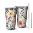 thumbnail image 1 of 16oz Tumblers Pioneer Flower Stainless Steel Vacuum Insulated Double Wall Travel Tumbler Cups Mug with Lid and Straw,Cleaning Brush for Coffee,Tea, 1 of 4