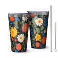thumbnail image 1 of 16oz Tumblers Pioneer Flower Stainless Steel Vacuum Insulated Double Wall Travel Tumbler Cups Mug with Lid and Straw,Cleaning Brush for Coffee,Tea, 1 of 4