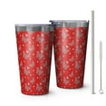 thumbnail image 1 of 16oz Tumblers Red Butterfly Heart Flower Pattern Stainless Steel Vacuum Insulated Double Wall Travel Tumbler Cups Mug with Lid and Straw,Cleaning Brush for Coffee,Tea, 1 of 4