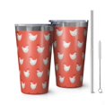 thumbnail image 1 of 16oz Tumblers Red Chicken Pattern Stainless Steel Vacuum Insulated Double Wall Travel Tumbler Cups Mug with Lid and Straw,Cleaning Brush for Coffee,Tea, 1 of 4