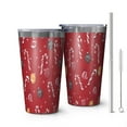 thumbnail image 1 of 16oz Tumblers Red Christmas Candy Cane Pattern Stainless Steel Vacuum Insulated Double Wall Travel Tumbler Cups Mug with Lid and Straw,Cleaning Brush for Coffee,Tea, 1 of 4