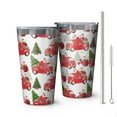 thumbnail image 1 of 16oz Tumblers Red Christmas Car Pattern Stainless Steel Vacuum Insulated Double Wall Travel Tumbler Cups Mug with Lid and Straw,Cleaning Brush for Coffee,Tea, 1 of 4