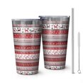 thumbnail image 1 of 16oz Tumblers Red Christmas Folk Pattern Stainless Steel Vacuum Insulated Double Wall Travel Tumbler Cups Mug with Lid and Straw,Cleaning Brush for Coffee,Tea, 1 of 4