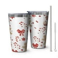 thumbnail image 1 of 16oz Tumblers Red Christmas Gingerbread Man Pattern Stainless Steel Vacuum Insulated Double Wall Travel Tumbler Cups Mug with Lid and Straw,Cleaning Brush for Coffee,Tea, 1 of 4