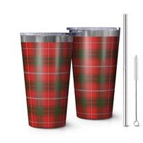 16oz Tumblers Red Green Checkerboard Checkered Pattern Stainless Steel Vacuum Insulated Double Wall Travel Tumbler Cups Mug with Lid and Straw,Cleaning Brush for Coffee,Tea