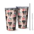 thumbnail image 1 of 16oz Tumblers Rottweiler and Pioneer Flower Stainless Steel Vacuum Insulated Double Wall Travel Tumbler Cups Mug with Lid and Straw,Cleaning Brush for Coffee,Tea, 1 of 4