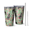 thumbnail image 1 of 16oz Tumblers Rottweiler with Pioneer Flower Stainless Steel Vacuum Insulated Double Wall Travel Tumbler Cups Mug with Lid and Straw,Cleaning Brush for Coffee,Tea, 1 of 4
