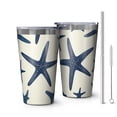 thumbnail image 1 of 16oz Tumblers Summer Ocean Starfish Stainless Steel Vacuum Insulated Double Wall Travel Tumbler Cups Mug with Lid and Straw,Cleaning Brush for Coffee,Tea, 1 of 4