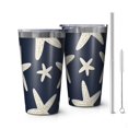 thumbnail image 1 of 16oz Tumblers Summer Ocean Starfish Stainless Steel Vacuum Insulated Double Wall Travel Tumbler Cups Mug with Lid and Straw,Cleaning Brush for Coffee,Tea, 1 of 4