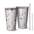 thumbnail image 1 of 16oz Tumblers Unicorn Princess Castle Pattern Stainless Steel Vacuum Insulated Double Wall Travel Tumbler Cups Mug with Lid and Straw,Cleaning Brush for Coffee,Tea, 1 of 4