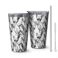 thumbnail image 1 of 16oz Tumblers White Chicken Black Rooster Pattern Stainless Steel Vacuum Insulated Double Wall Travel Tumbler Cups Mug with Lid and Straw,Cleaning Brush for Coffee,Tea, 1 of 4