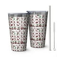 thumbnail image 1 of 16oz Tumblers White Christmas Animal and Car Pattern Stainless Steel Vacuum Insulated Double Wall Travel Tumbler Cups Mug with Lid and Straw,Cleaning Brush for Coffee,Tea, 1 of 4