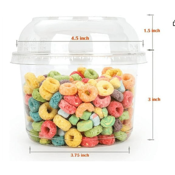 16oz. Ultra Clear Recycled PET Plastic Round Deli Container and Dome Lid Combo - 100sets