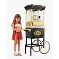 thumbnail image 1 of 16oz Upgraded Commercial Popcorn Machine with Cart, Large Popcorn Machine Makes Up to 80 Cups, Movie Theater Pop Corn Machine with Easy-Rolling wheels & Stainless-Steel Kettle, Black&Gold, 1 of 9