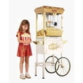 thumbnail image 1 of 16oz Upgraded Commercial Popcorn Machine with Cart, Large Popcorn Machine Makes Up to 80 Cups, Movie Theater Pop Corn Machine with Easy-Rolling wheels & Stainless-Steel Kettle, Beige&Gold, 1 of 8