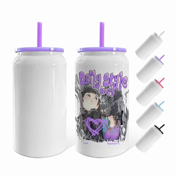 16oz sublimation mason jar double wall vacuum insulated stainless steel beer can tumbler for Water Cola Coffee Soda Tea 25 pack