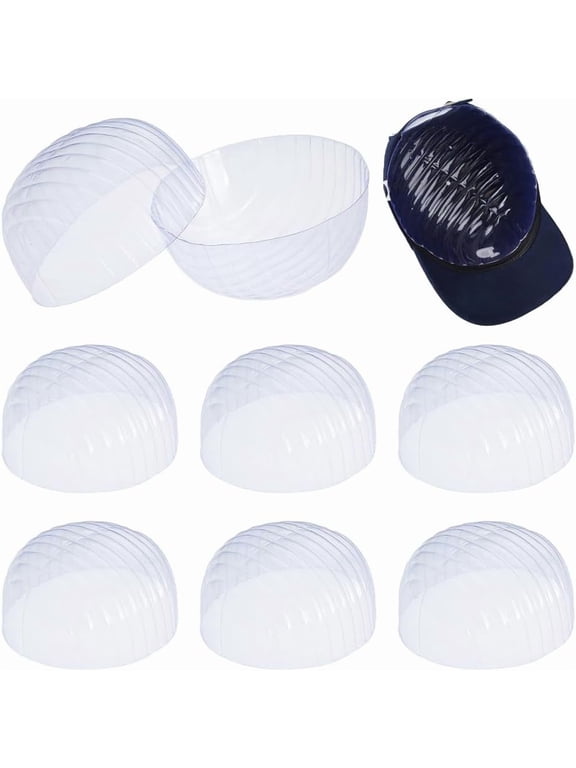 16pc 16PCS Hat Shaper Inserts for Baseball Caps 7.48x7.67inch Plastic Clear Half Hat Stay Hat Shaper Hat Support Portable Baseball Cap Holder for Shop Living Room Display