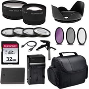 16pc-Accessory Kit for Canon EOS 77D, Rebel T6s, Rebel T7i, Rebel T6i, Rebel SL2 DSLR Camera, Kit Includes - Replacement LP-E17 Battery & Charger, 58mm 4-Piece Macro Lens Kit + Case and More