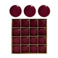 thumbnail image 1 of 16pc Burgundy Christmas Ornaments Set,Velvet Christmas Balls Bulk,Flocked Christmas Tree Ball Ornaments,Xmas Decorative Hanging Ornaments Shatterproof Christmas Tree Decorations for Holiday,Party, 1 of 6