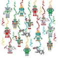 16pc Fun Robot Themed STF9 Hanging Swirls Birthday Party Happy Birthday